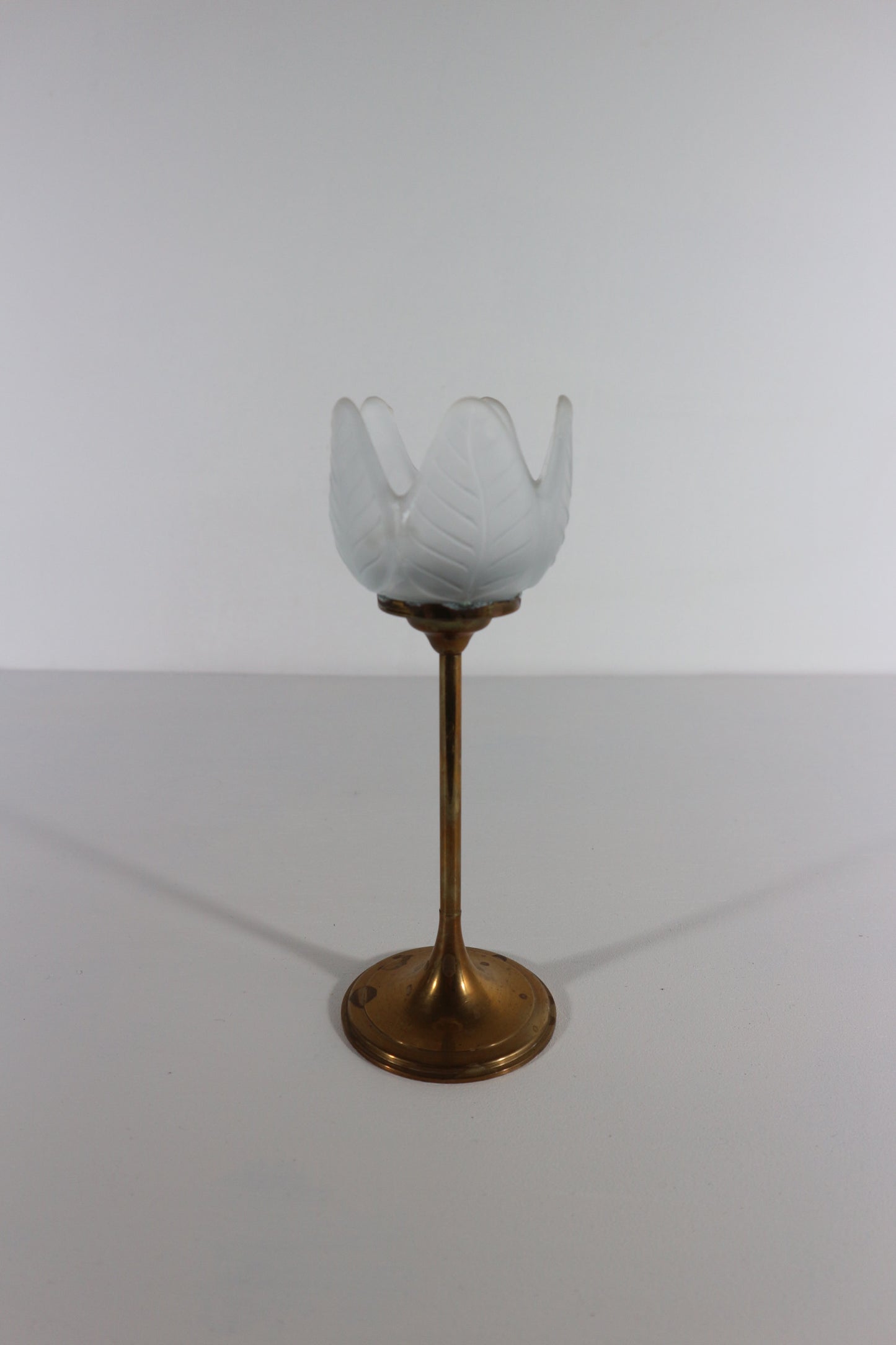 Waxinelichthouder messing/glas