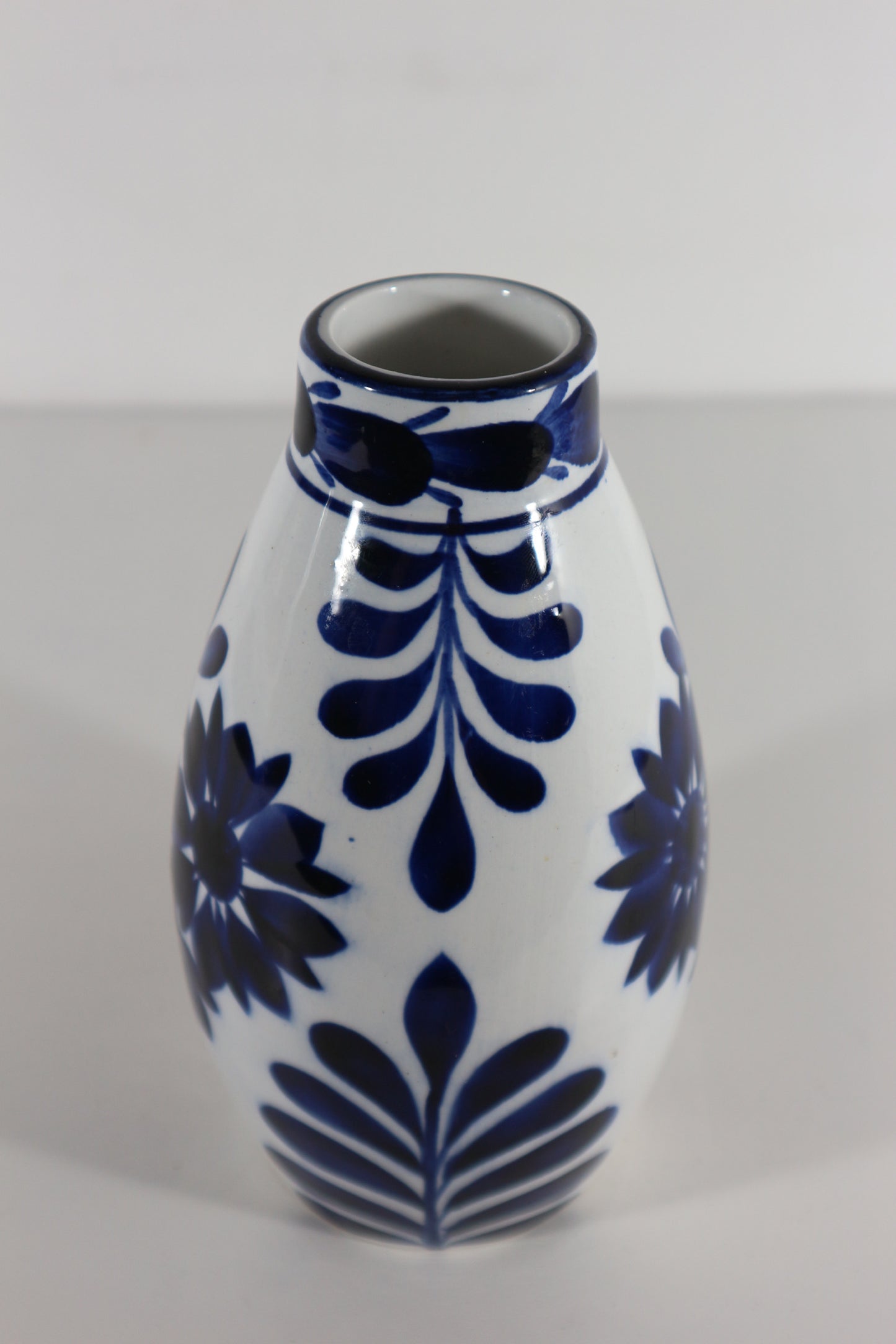 Vaasje blauw/wit