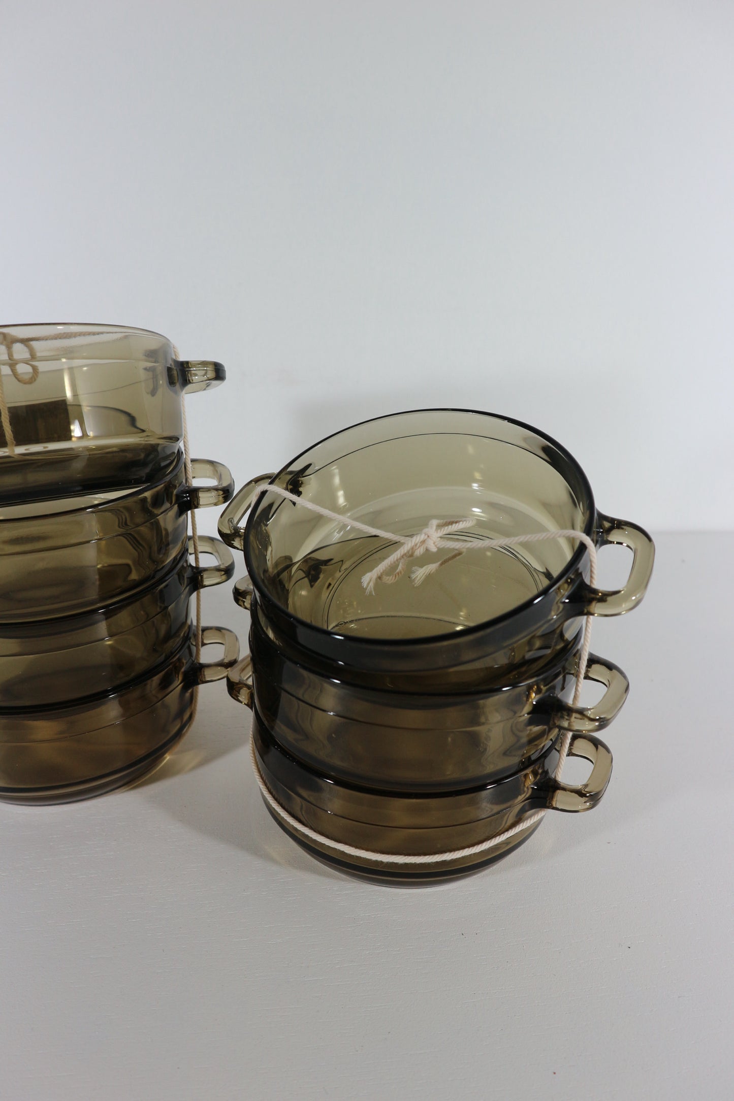 Soepkommen set rookglas