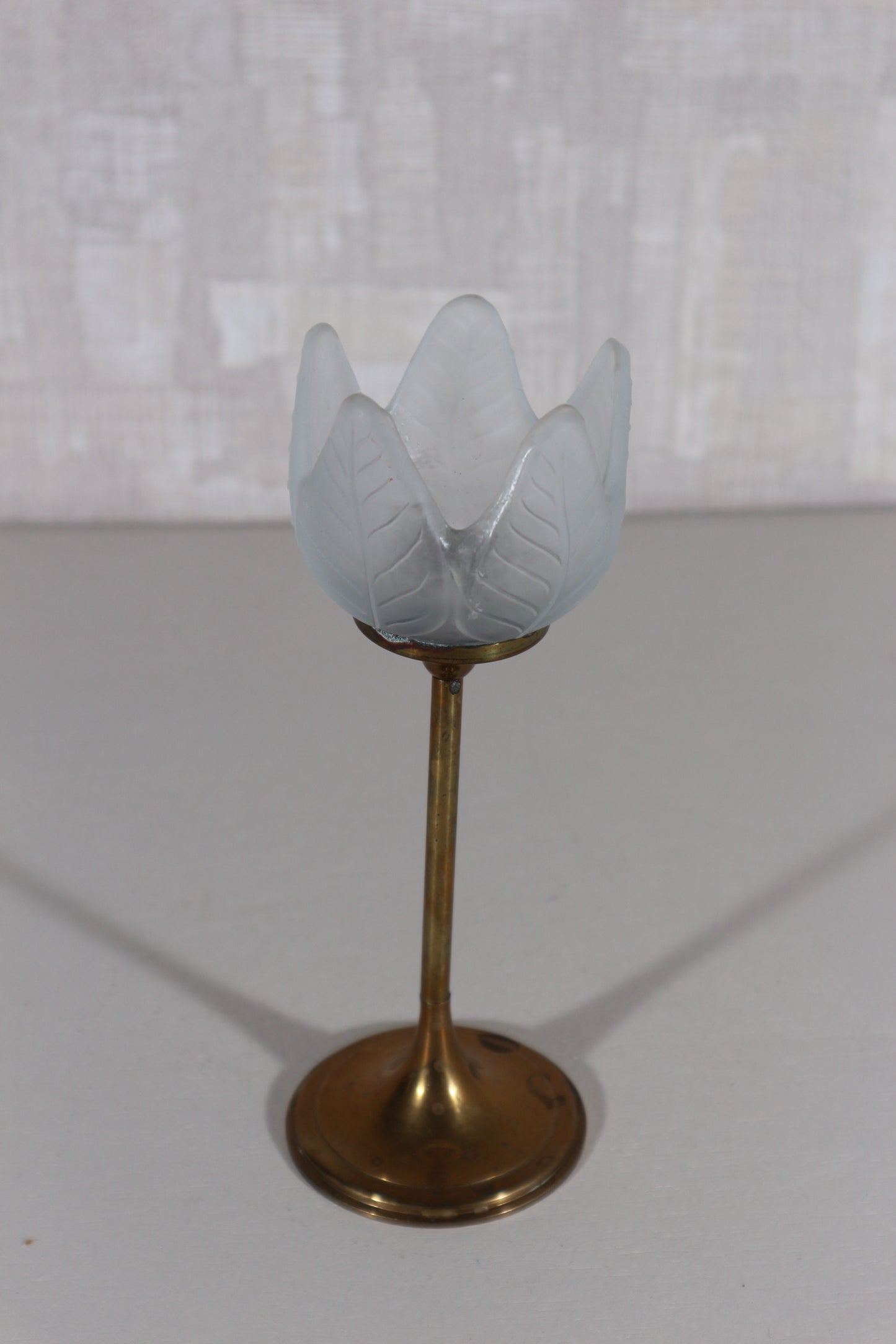 Waxinelichthouder messing/glas