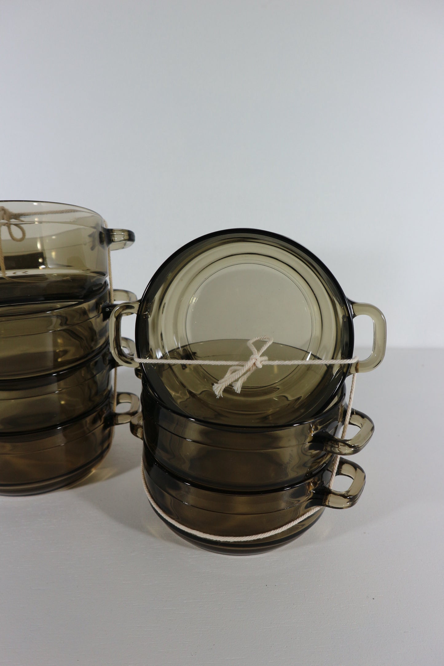 Soepkommen set rookglas