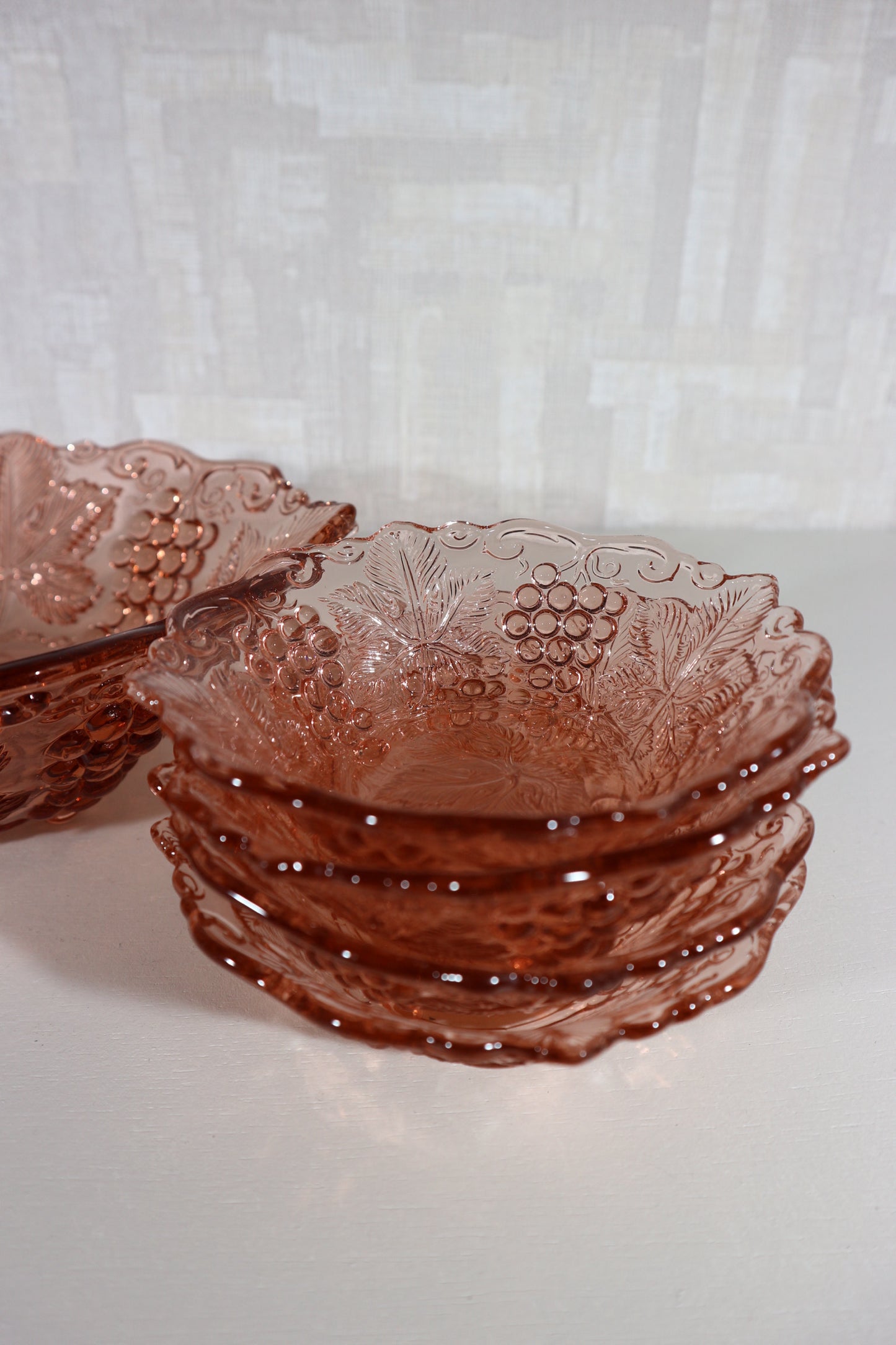 Schalen set persglas roze