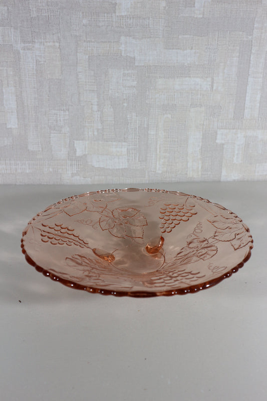 Schaal op voetje roze persglas