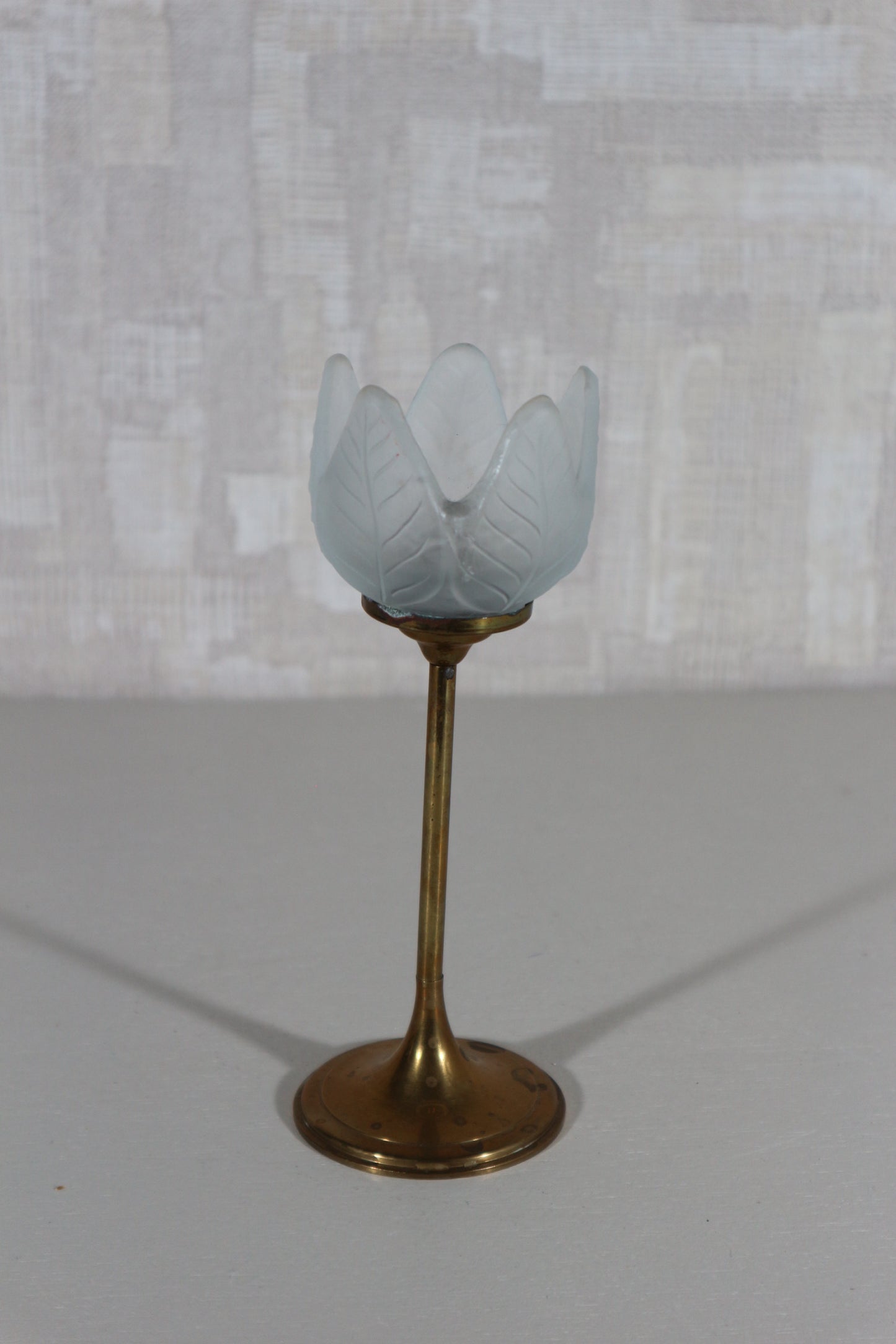 Waxinelichthouder messing/glas