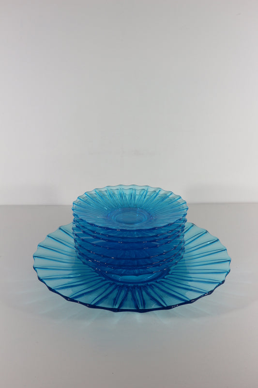 Gebakschotel set blauw