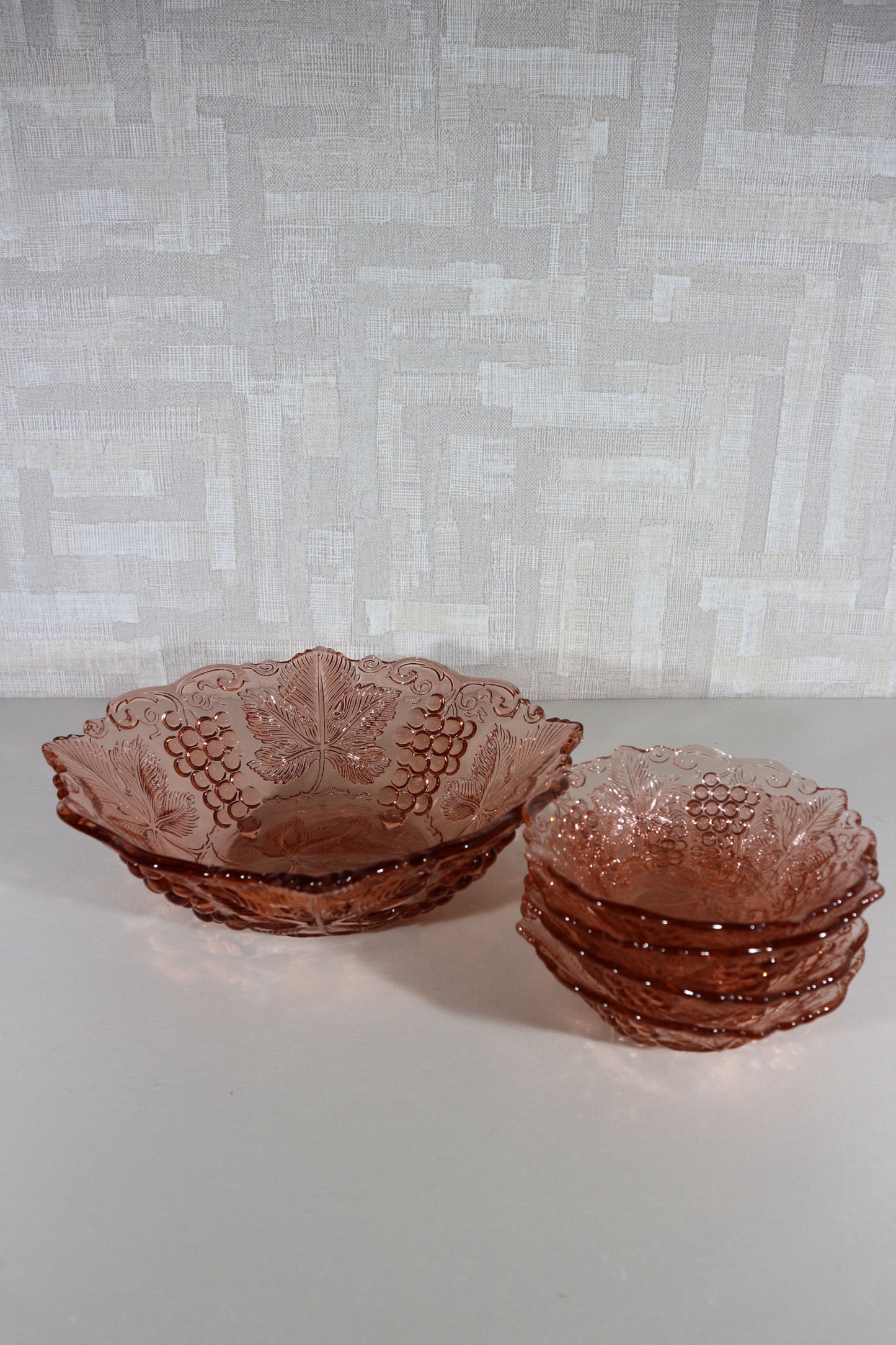 Schalen set persglas roze
