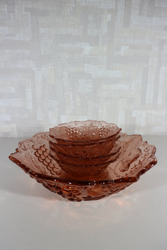 Schalen set persglas roze